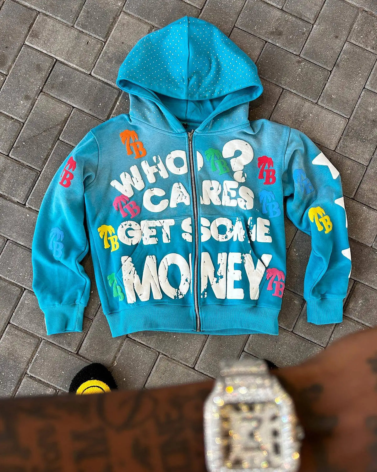 Y2K Trendy Letter Pattern Loose Casual Comfortable Hooded Zipper Retro Hoodie Jacket Top Unisex