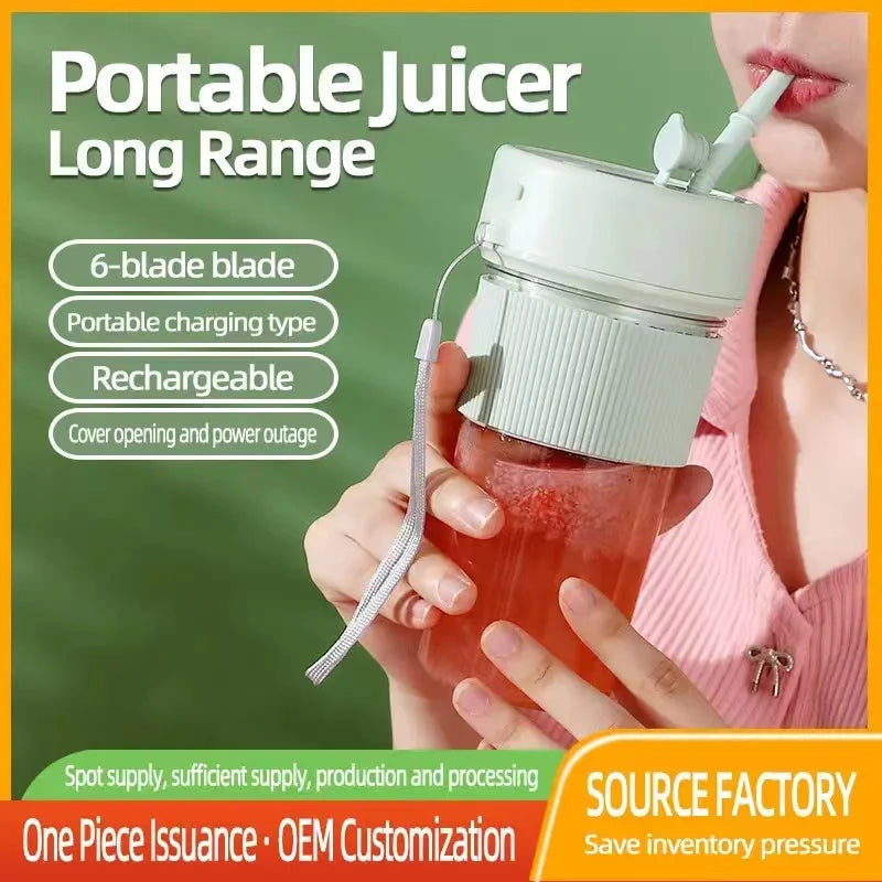 Portable Electric Juicer - Mini Wireless Blender for Smoothies and Juice Extraction