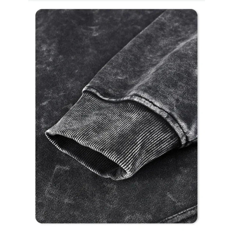 Retro American Hip-hop Street Style Retro Autumn and Winter New Washed Loose Trendy New Unisex Hoodie