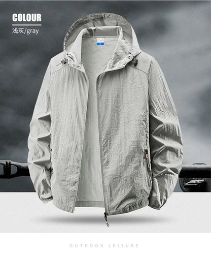 Jacket Mens Spring autumn New men sun protection coat jacket Solid color hooded Jackets casual coat Men's business coats 2318