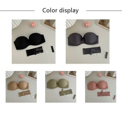 Women Sexy Strapless Bra Push Up Padded Bras Female Underwear Seamless Invisible Bralette Without Straps Ladies Lingerie Bras