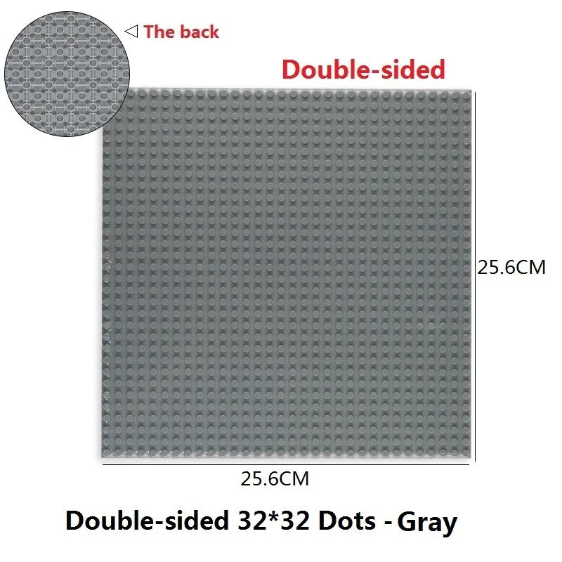 Building Blocks Baseplate Double Sided 32x32 Dots - Classic Brick Accessories for Kids