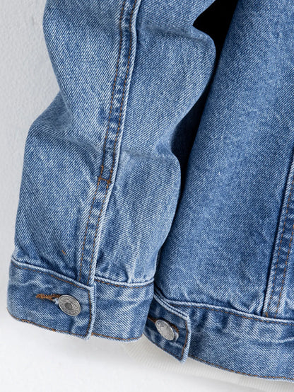 Men's Blue Denim Jacket for Spring and Autumn. Multi-Pocket Design. Regular Size with a Stylish Street Casual Style.