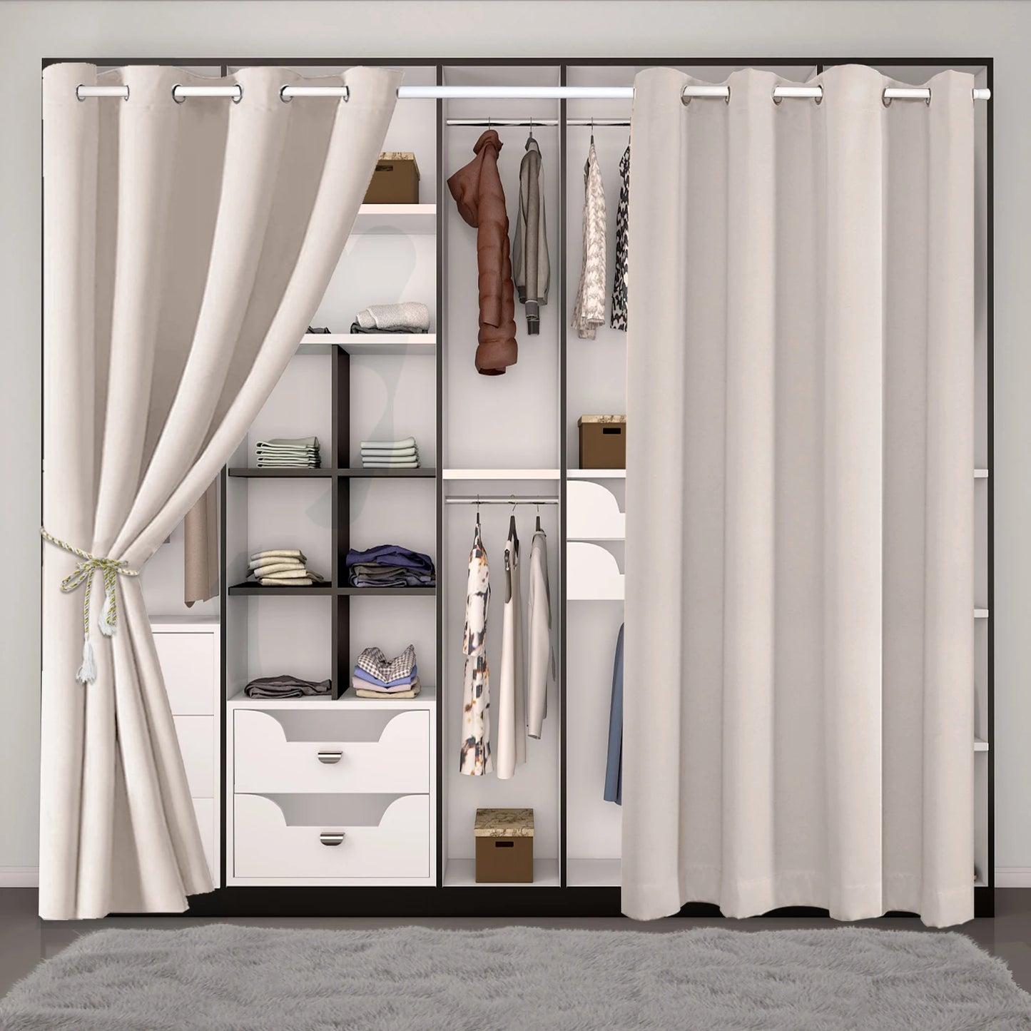 Blackout Door Curtains | Thermal Insulated Eyelet Curtain Panel - Privacy & Noise Reducing