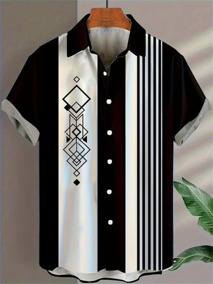 Simple Men's Shirt 3D Printed Retro Fashion Topshort Sleeve Beach Sweatshirt Street Hawaii Short Sleeved Shirt Men's Clothing