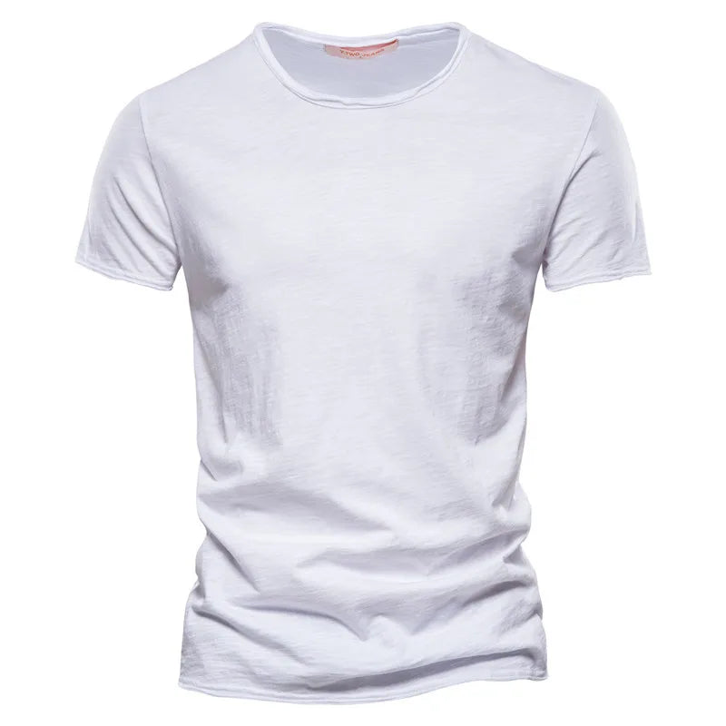 Cotton Men T-Shirt - V-Neck Slim Fit Tee | Breathable Lightweight Summer Top