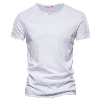 Cotton Men T-Shirt - V-Neck Slim Fit Tee | Breathable Lightweight Summer Top
