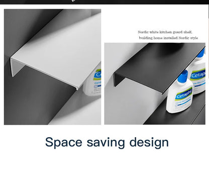 Modern Brushed Gold Bathroom Shelf - 30-50cm Wall Storage Rack