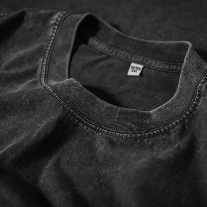 Retro Heavyweight T-Shirt - Solid Color Tee | Breathable Cotton Shirt, Short Sleeve Casual Top