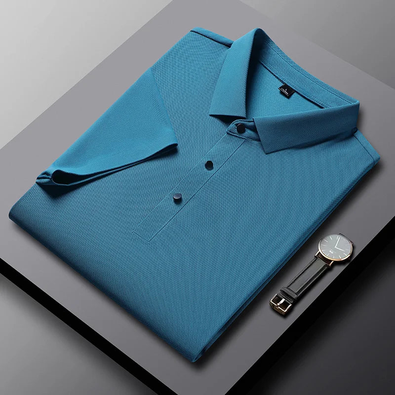 Men's Polo Shirt - Summer Quick Dry Casual Work Shirt | Plus Size Breathable Solid Color