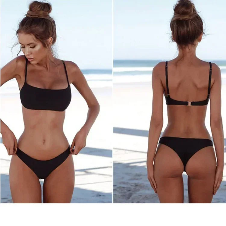 DAILOU New Solid Sexy Bikini Set Women Swimming Suit Fashion Swimsuit Two-Piece Swimwear Bathing Suit Female Biquini S-XL Sets