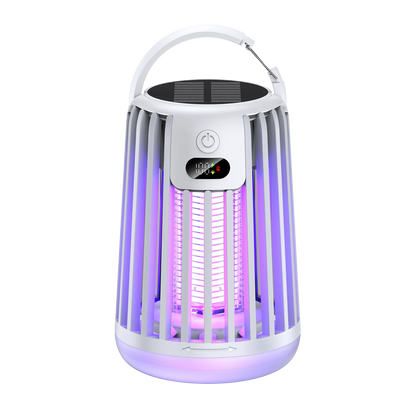 Solar Garden Light Fly Zapper Outdoor Solar Powered with Rechargeable Insect Fly Trap Garden Mosquito Killer Lamp Street Light