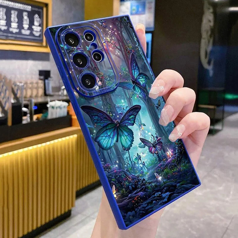 Glow In The Dark Butterfly Phone Case For Samsung Galaxy A06 A16 A55 A54 5G A53 A14 A34 A15 A35 S21 FE S25 S22 S23 S24 S26 Ultra