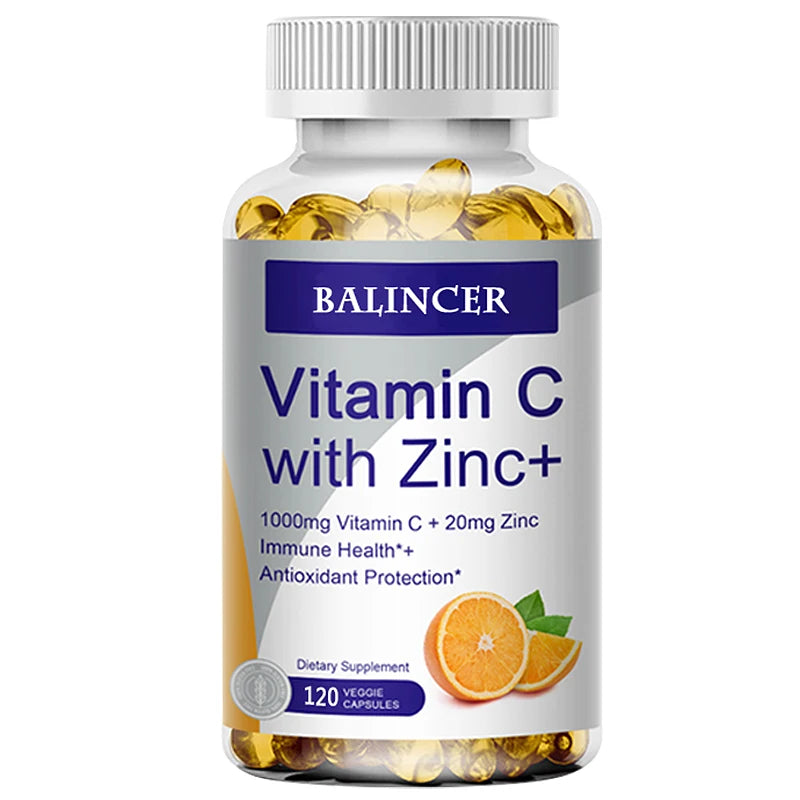 Vitamin C with Zinc, Bioavailable, Ascorbic Acid, Zinc Oxide, Non-GMO and Gluten-Free Supplement