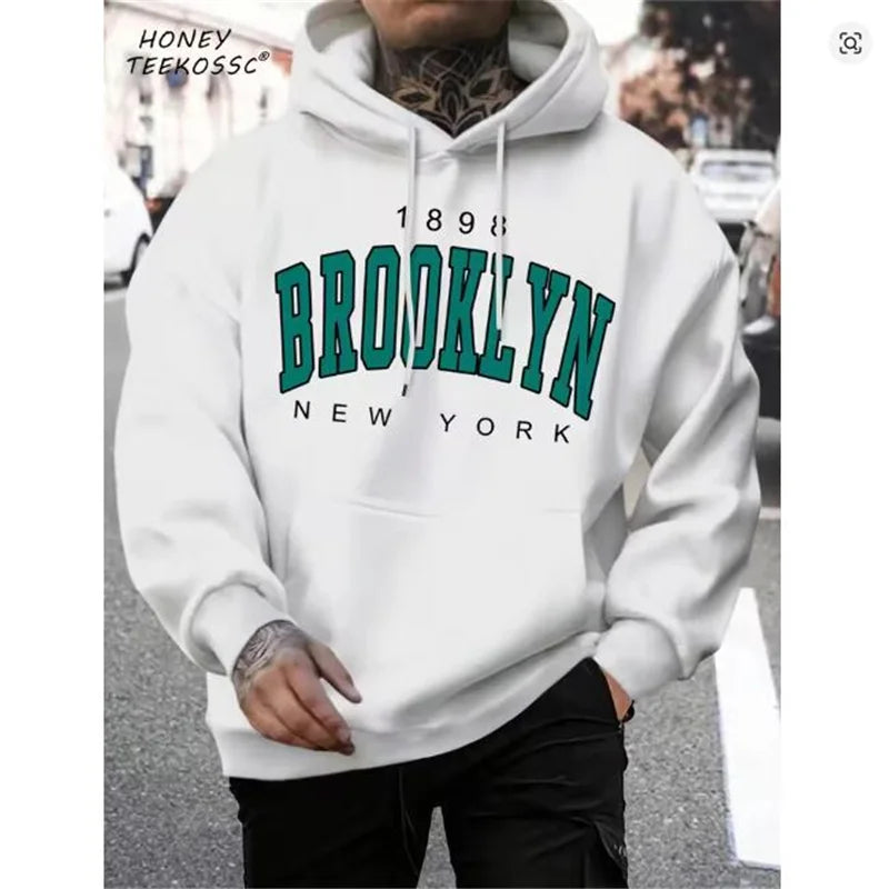 Brooklyn Est 1998 New York Printing Men Hoodies Harajuku Crewneck Hoodie Fashion Oversize Hoody Autumn Comfortable Tracksuit