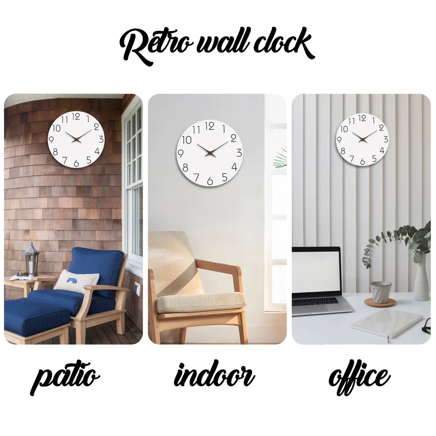 Modern White Pattern Wall Clock - Silent Quartz Decor for Living Room Bedroom Kitchen - 10 to 16 Inches Batteries Not Included