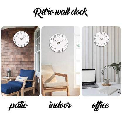 Modern White Pattern Wall Clock - Silent Quartz Decor for Living Room Bedroom Kitchen - 10 to 16 Inches Batteries Not Included