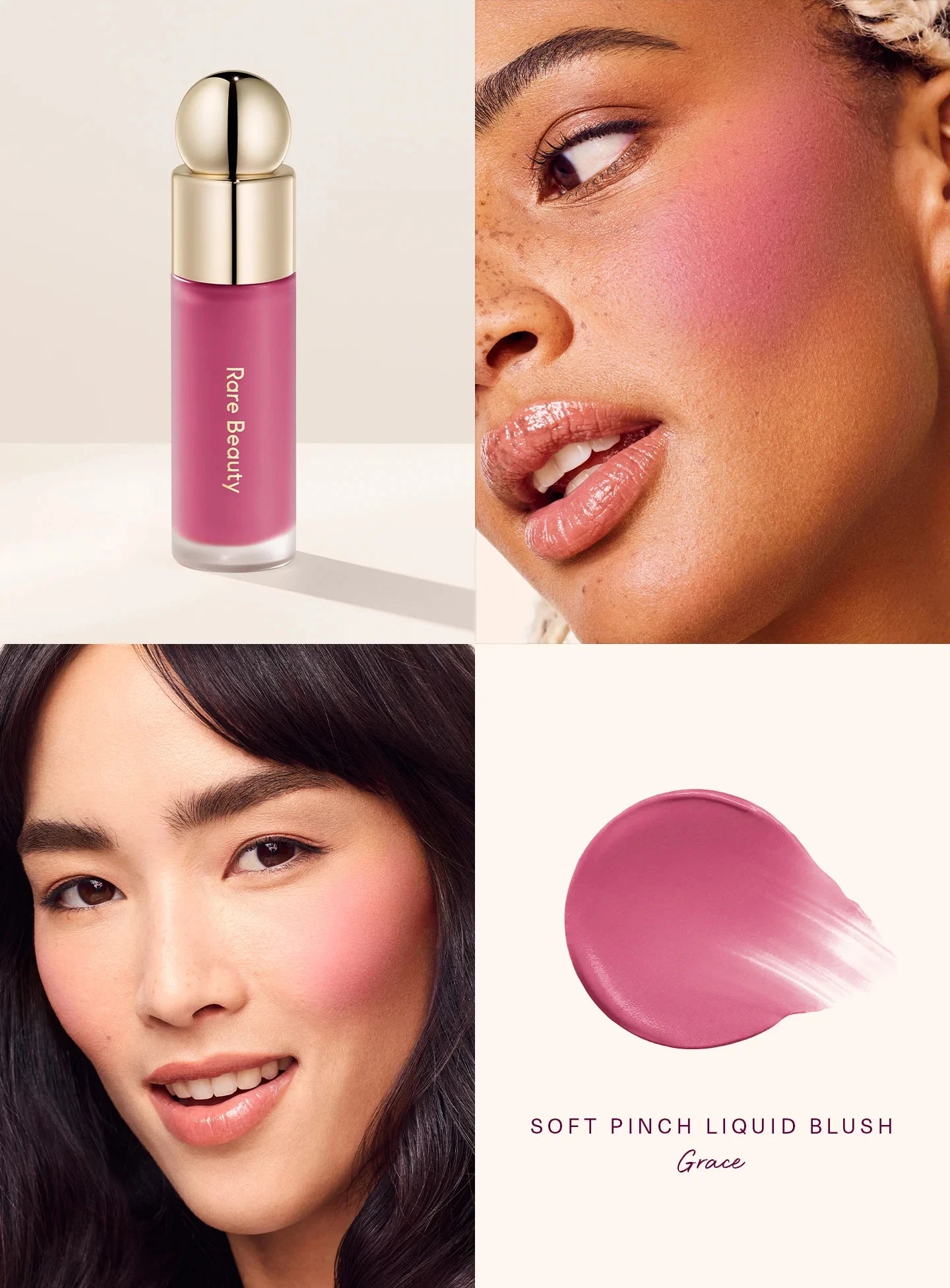 Rare Beauty Happy Joy Lucky Love Liquid Blush Silky and Glide On Smooth Long Lasting Plump Seamless Dewy Women Cosmetic Makeup