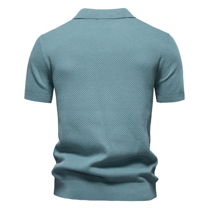 Men's Breathable Polo Shirt - Lightweight Stretch Short Sleeve Polo for Summer Casual Wear