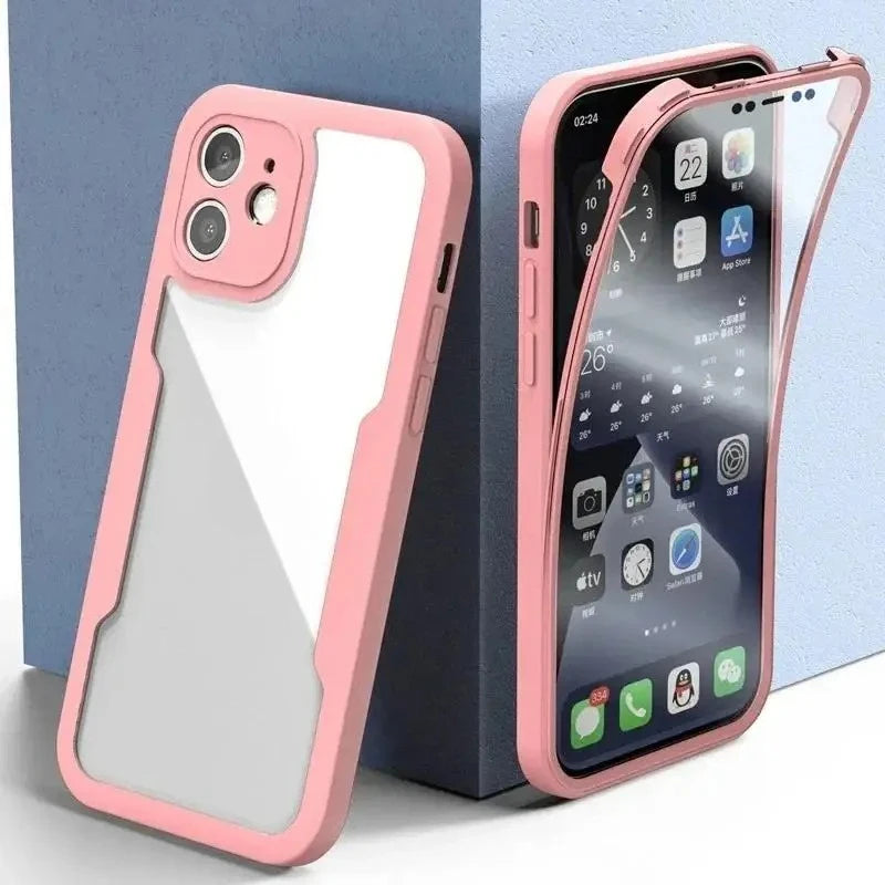 360 Full Body Front+Back Clear Protection Case For iPhone 17 16 Pro Max 13 14 15 Plus 11 12Pro Shell-membrane Shockproof Cover