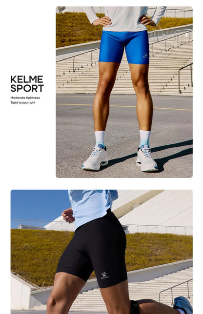 Kelme Men's Speed Dry Running Tight Shorts Professional Training Marathon Waist Pack Shorts Outdoor Sports Shorts