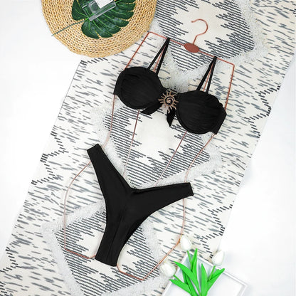 Push Up Swimwear - Sexy Brazilian Bikini Set With High Waist Two Piece Bathing Suit