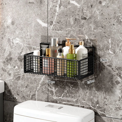 Multifunctional Bathroom Organiser - Wall Mount Toiletries Storage Rack