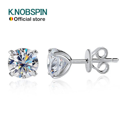 Moissanite Stud Earrings – GRA-Certified 4-Prong, 925 Sterling Silver