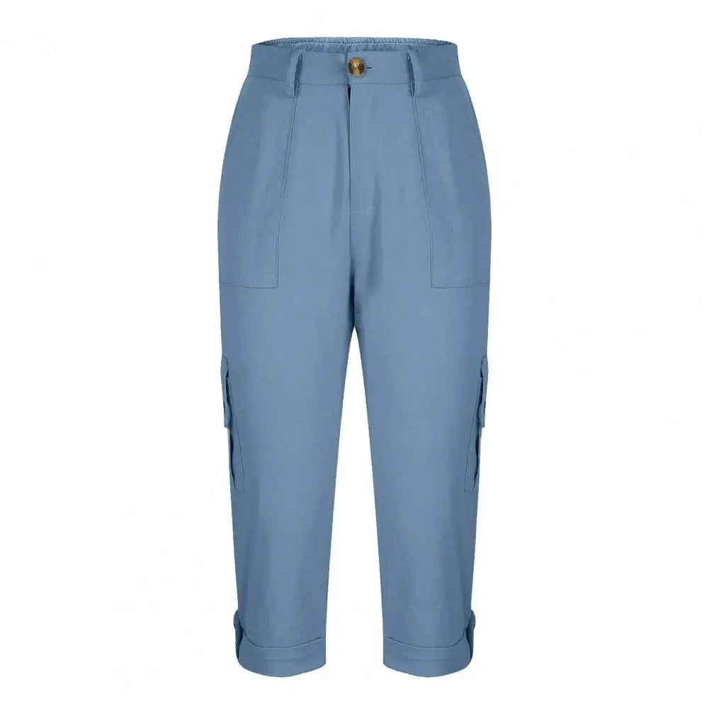 Women's Capris Joggers Mid Rise Cropped Cargo Pants Summer Quick Dry Hiking Pants with Multi Pockets Lightweight Summer Bottoms