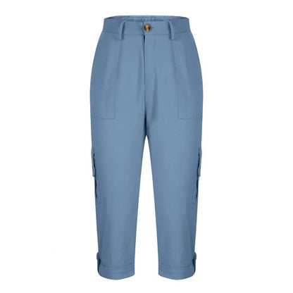 Women's Capris Joggers Mid Rise Cropped Cargo Pants Summer Quick Dry Hiking Pants with Multi Pockets Lightweight Summer Bottoms