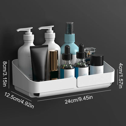Bathroom Kitchen Wall Shelf - No-Drill Makeup  Shampoo Organizer