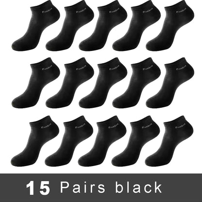 5/10/15 Pairs Men's Bamboo Fiber Socks Short High Quality New Casual Breatheable Anti-Bacterial Man Ankle Socks Men Size 38-45