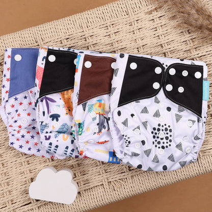 Eco Friendly Cloth Diaper - HappyFlute 4Pcs Reusable Baby Diaper Set Waterproof Pocket Design