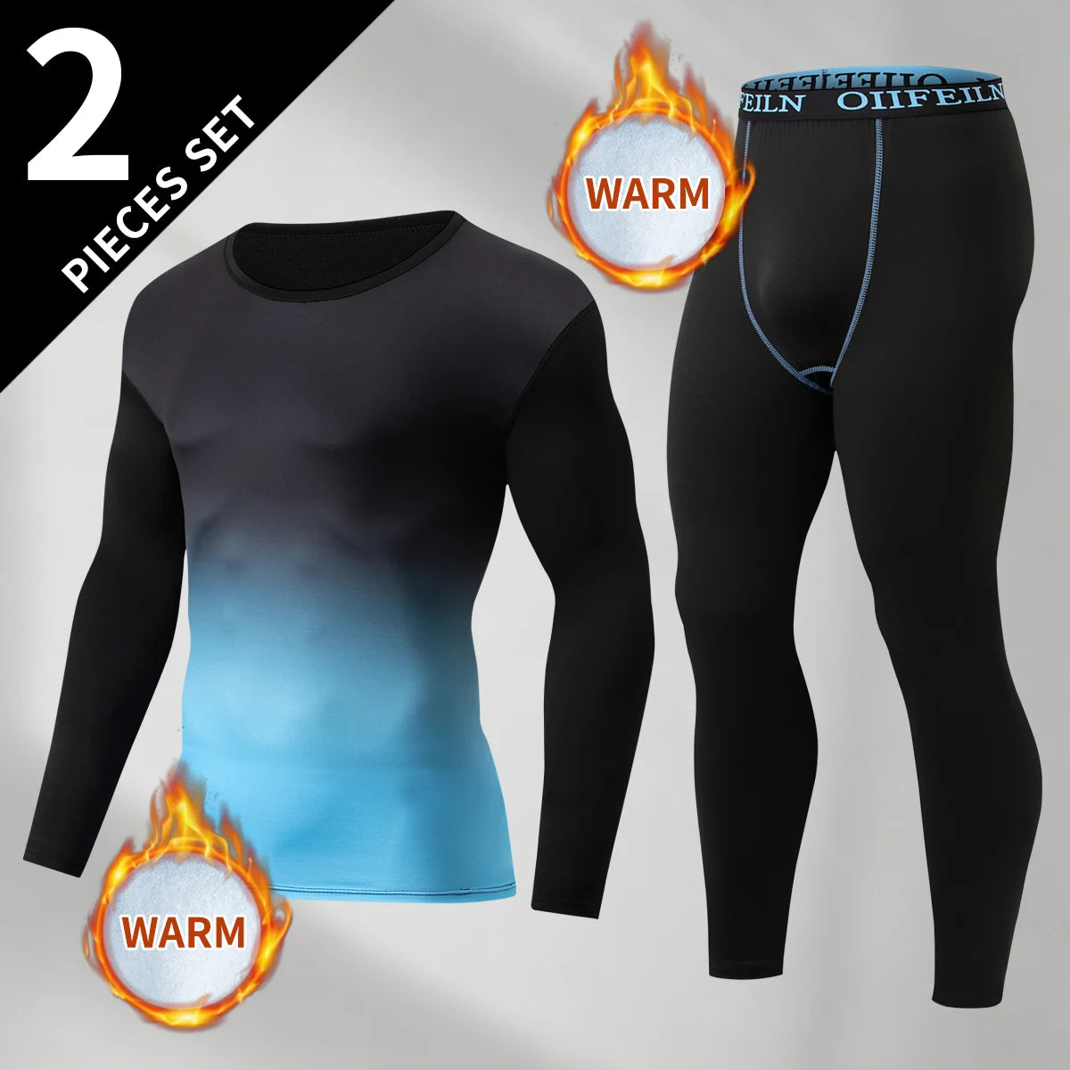 Men's Autumn/Winter Warm Underwear Set Solid Color Multi Color Round Neck Long Sleeve Top Letter Elastic Waist Casual Pants