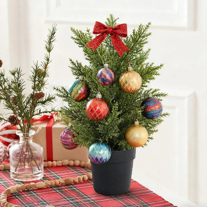 Artificial Christmas Tree - Green Potted DIY Home Decor for Weddings Birthdays and Xmas