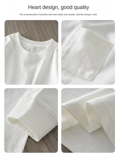 Men's Long Sleeve T Shirt - DUKEEN Heavyweight Cotton Crew Neck Casual Tee