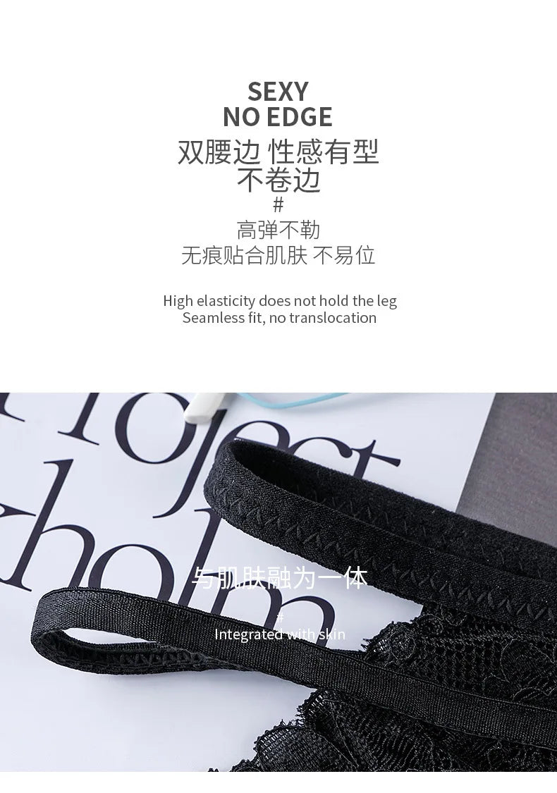 Women's Underwear Sexy Lace Panties Plus Size High Waist Ice Silk Briefs Fashion Seamless Hollow Out Underpants Female Lingerie