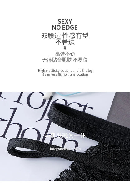 Women's Underwear Sexy Lace Panties Plus Size High Waist Ice Silk Briefs Fashion Seamless Hollow Out Underpants Female Lingerie