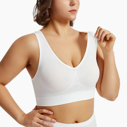 Seamless Bras For Women Hollow Mesh Breathable Sports Bra Female Wireless No Pads Crop Top Sexy Lingerie Soft Brassiere M-5XL
