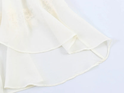 KONDALA Chic Lace Crochet Splicing See-through Shirts Women Elegant Leisure Lace-up Shirts 2026 Summer Trendy Lady Ruffles Shirt