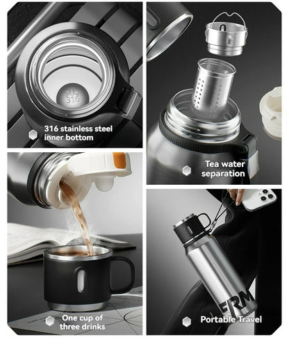 Double Wall Vacuum Insulated Thermos Bottle Stainless Steel Flask Portable Travel Mug With Lid Outdoor Hiking Gym Daily Use