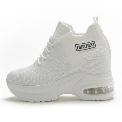Super Thick Sole High Elevated Sneakers 2025 Summer New Breathable Mesh Women's Comfortable Shoes Casual Shoes for Women