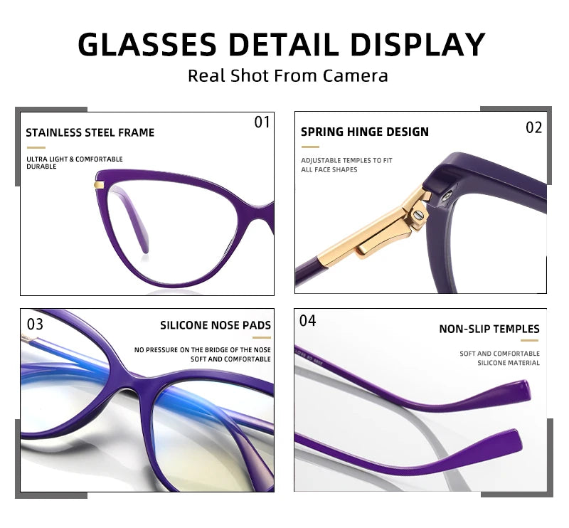 Luxury Cat Eye Glasses – Versatile Reading Glasses Women with Anti Blue Light Lenses