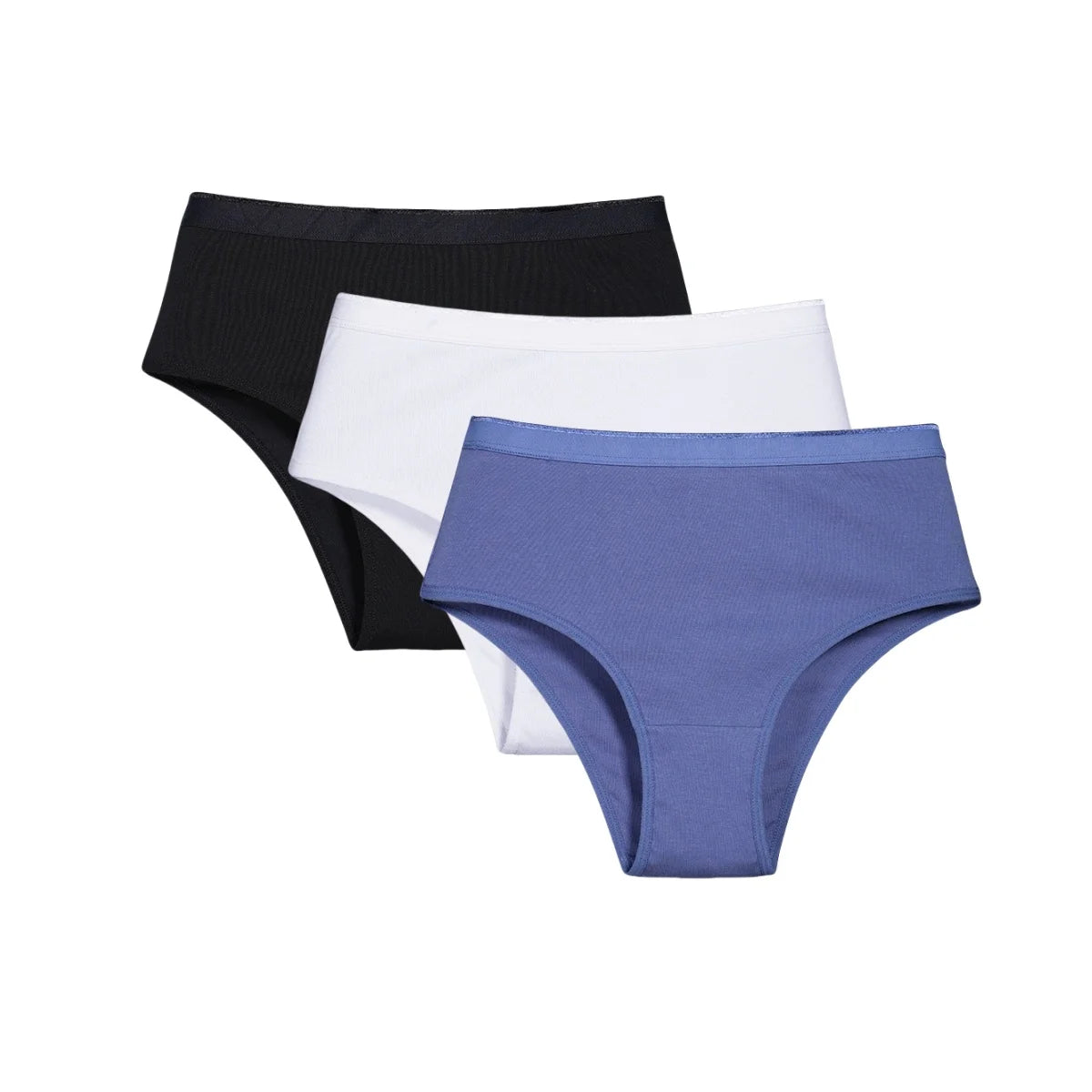 3Pcs/Set Women Cotton Panties High Waist Underwear Female Underpants Solid Color Soft Stretch Briefs Comfort Sexy Lingerie S-L