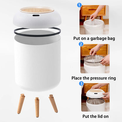 Smart Motion Sensor Trash Can - Automatic Plastic Bin for Home  Office