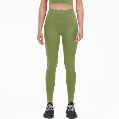 SOISOU Nylon Yoga Pants Gym Leggings Women Girl Fitness Soft Tights High Waist Elastic Breathable No T Line Sports Pants