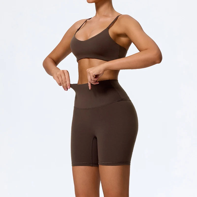 Women Sports Set – Summer Two Piece Gym Outfit With High Waist Leggings & Sleeveless Top