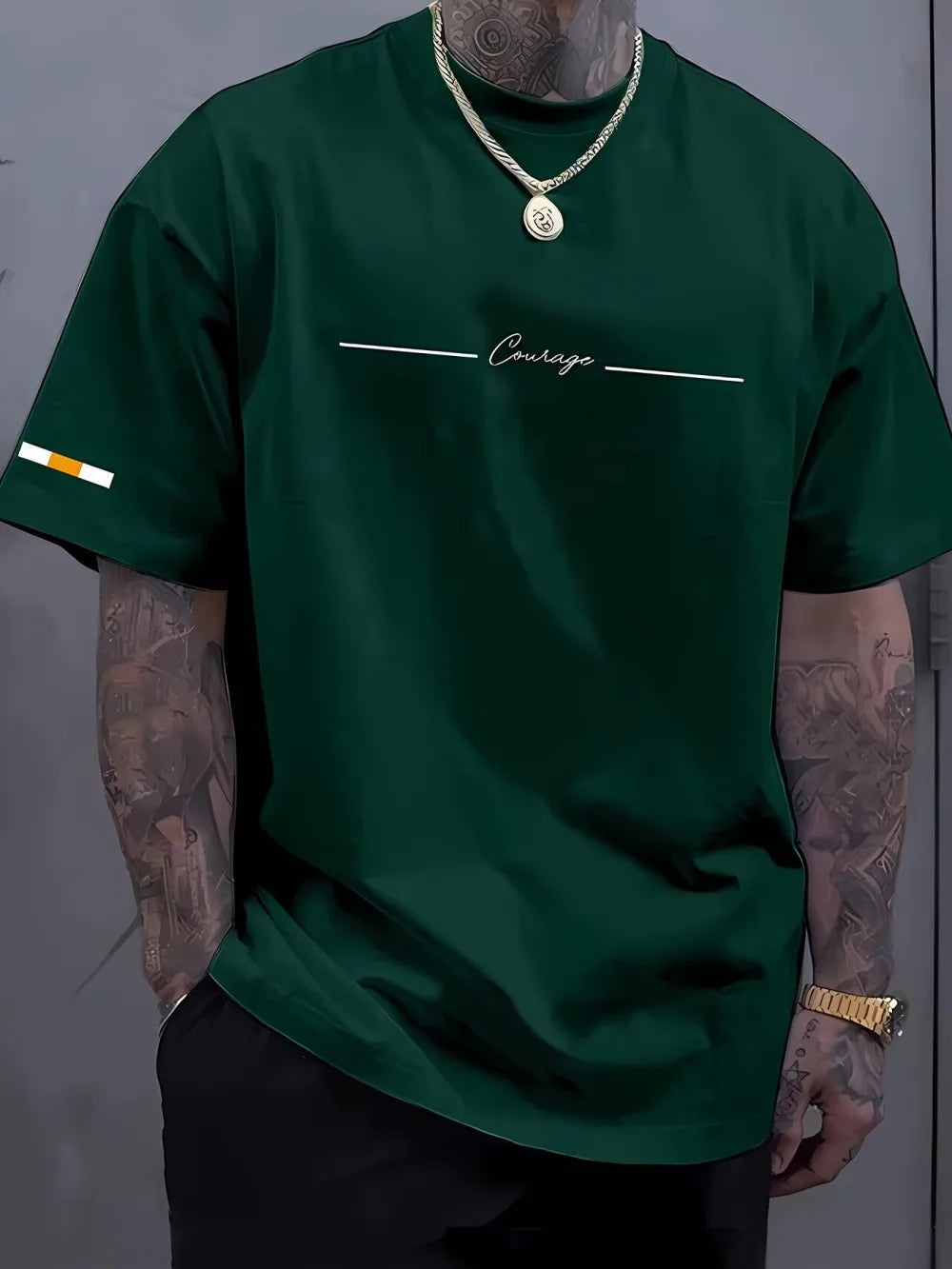 Men's Breathable T-Shirt - Summer Casual Top With Striped Printed Tee Design
