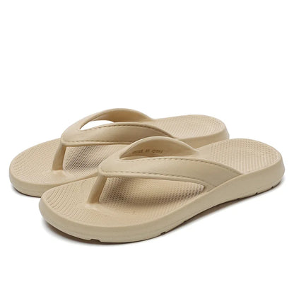 Summer Men Beach Flip Flops Soft Sole Clip Toe Lightweight Beach Slippers Woman Couple Comfort Non Slip Bathroom Slides Shower