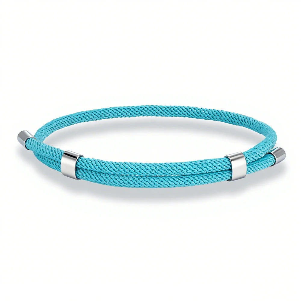 MKENDN Simple Style Men Women Bracelet 3mm Durable Marine Rope With Polished Steel Closure Jewelry Summer Beach Gifts